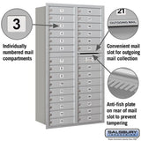 Salsbury Maximum Height Recessed Mounted 4C Horizontal Mailbox, 29 Doors, Rear Loading