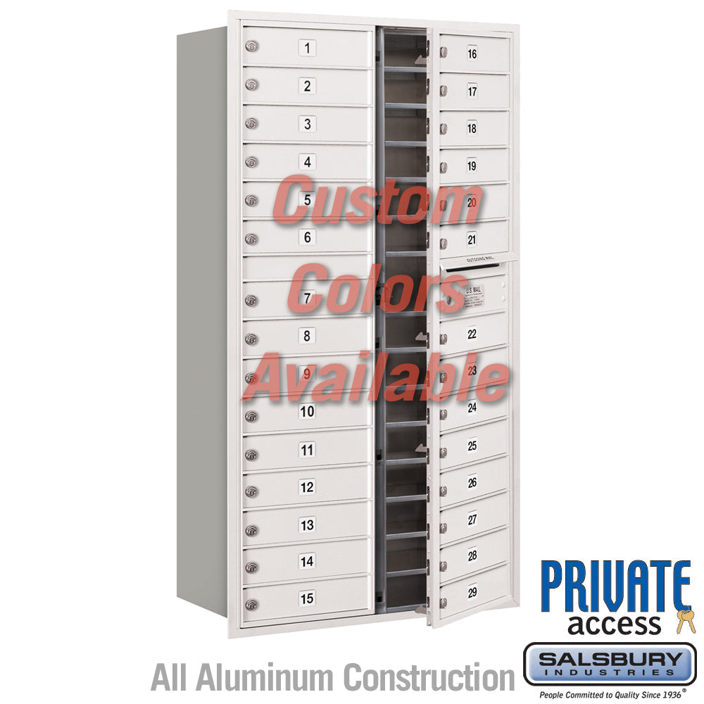 Recessed Mounted 4C Horizontal Mailbox with 29 MB1 Doors, Front Loading, Private Access