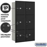 Salsbury Maximum Height Recessed Mounted Parcel Locker, 6 Compartments, Rear Loading