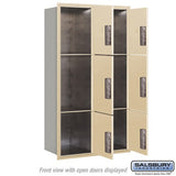 Maximum Height Recessed Mounted Parcel Locker with 6 Compartments in Sandstone