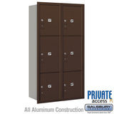 Maximum Height Recessed Mounted 4C Horizontal Parcel Locker with 6 Compartments - Bronze - Rear Loading