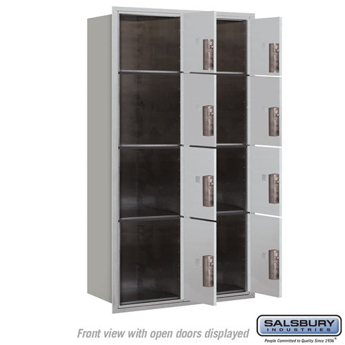 Maximum Height Recessed Mounted Parcel Locker with 8 Compartments - Front Loading