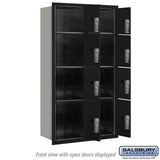 Maximum Height Recessed Mounted Parcel Locker with 8 Compartments - Black, Front Loading