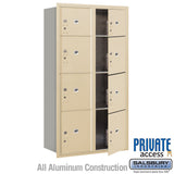 Maximum Height Recessed Mounted 4C Horizontal Parcel Locker with 8 Parcel Lockers in Sandstone - Front Loading