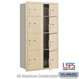 Salsbury Maximum Height Recessed Mounted Parcel Locker, 8 Compartments, Sandstone Finish
