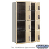 Salsbury Maximum Height Recessed Mounted Parcel Locker, 8 Compartments, Sandstone Finish