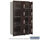 Maximum Height Recessed Mounted 4C Horizontal Parcel Locker with 8 Compartments - Bronze - Front Loading