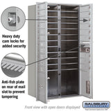 Salsbury 4C Horizontal Mailbox, Maximum Height 56-3/4 in, Aluminum, Private Front Loading, 20 MB1 Doors + 2 Parcel Lockers