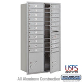 Salsbury 4C Horizontal Mailbox, Front-Loading, Aluminum, 56-3/4 in H x 31-1/8 in W, 20 MB1 Doors with 2 Parcel Lockers