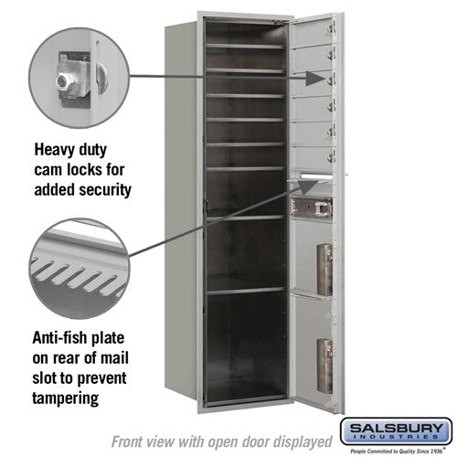 Maximum Height Recessed Mounted 4C Horizontal Mailbox with 6 Doors and 2 Parcel Lockers - Front Loading
