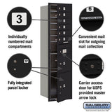 Maximum Height Recessed Mounted 4C Horizontal Mailbox with 6 Doors and 2 Parcel Lockers - Black - USPS Access