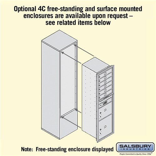 Maximum Height Recessed Mounted 4C Horizontal Mailbox with 6 Doors and 2 Parcel Lockers - Black - USPS Access