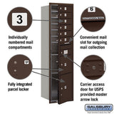 Maximum Height Recessed Mounted Parcel Locker with 6 Compartments - Bronze Rear Loading
