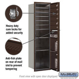 Maximum Height Recessed Mounted Parcel Locker with 6 Compartments - Bronze Rear Loading