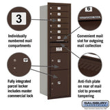 Maximum Height Recessed Mounted 4C Horizontal Mailbox with 6 Doors and 2 Parcel Lockers - Rear Loading