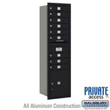 Maximum Height Recessed Mounted Mailbox with 9 Doors and Parcel Locker - Black