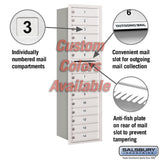 Recessed Mounted 4C Horizontal Mailbox with 14 MB1 Doors, Rear Loading, Private Access