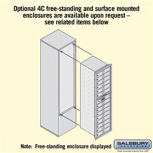 Maximum Height Recessed Mounted 4C Horizontal Mailbox with 14 Doors in Sandstone - Front Loading