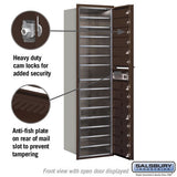 Maximum Height Recessed Mounted 4C Horizontal Mailbox with 14 Doors in Bronze - Private Access
