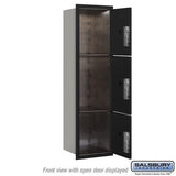 Maximum Height Recessed Mounted 4C Horizontal Parcel Locker with 3 Compartments - Black - USPS Approved
