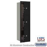 Maximum Height Recessed Mounted 4C Horizontal Parcel Locker with 3 Compartments - Black - USPS Approved