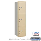 Maximum Height Recessed Mounted 4C Horizontal Parcel Locker with 3 Parcel Lockers in Sandstone - Rear Loading
