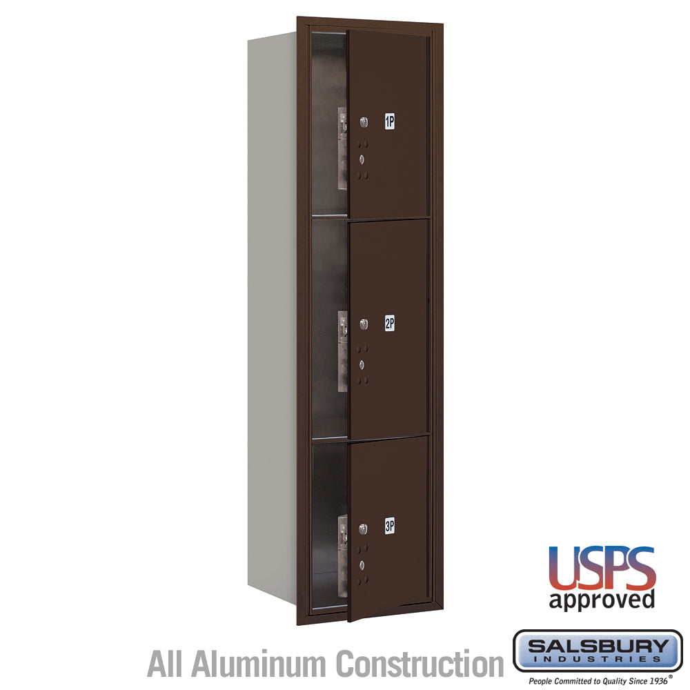 Maximum Height Recessed Mounted 4C Horizontal Parcel Locker with USPS Access - Bronze