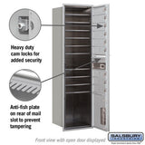 Salsbury Industries Maximum Height Recessed Mounted 4C Horizontal Mailbox, 9 Doors with Parcel Locker, Front-Loading, Aluminum, 17"W x 57.125"H x 16.5"D