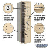 Maximum Height Recessed Mounted 4C Horizontal Mailbox with 9 Doors and Parcel Locker in Sandstone