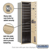 Maximum Height Recessed Mounted 4C Horizontal Mailbox with 9 Doors and Parcel Locker in Sandstone