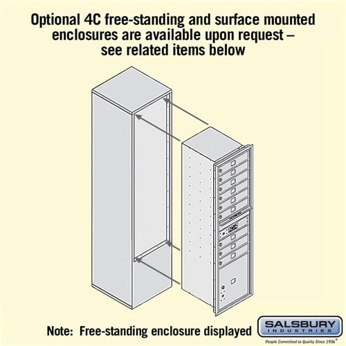 Maximum Height Recessed Mounted 4C Horizontal Mailbox with 9 Doors and Parcel Locker in Sandstone