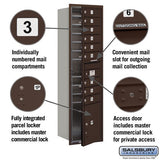 Maximum Height Recessed Mounted 4C Horizontal Mailbox with 9 Doors and Parcel Locker - Bronze