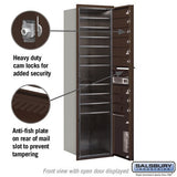 56-3/4 in. Max Height Bronze Private Front-Loading 4C Horizontal Mailbox with 9 MB1 Doors and 1 Parcel Locker