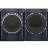 GE 7.8-cu ft Reversible Side-Swing Door Stackable Steam Cycle Gas Dryer, Sapphire Blue, ENERGY STAR
