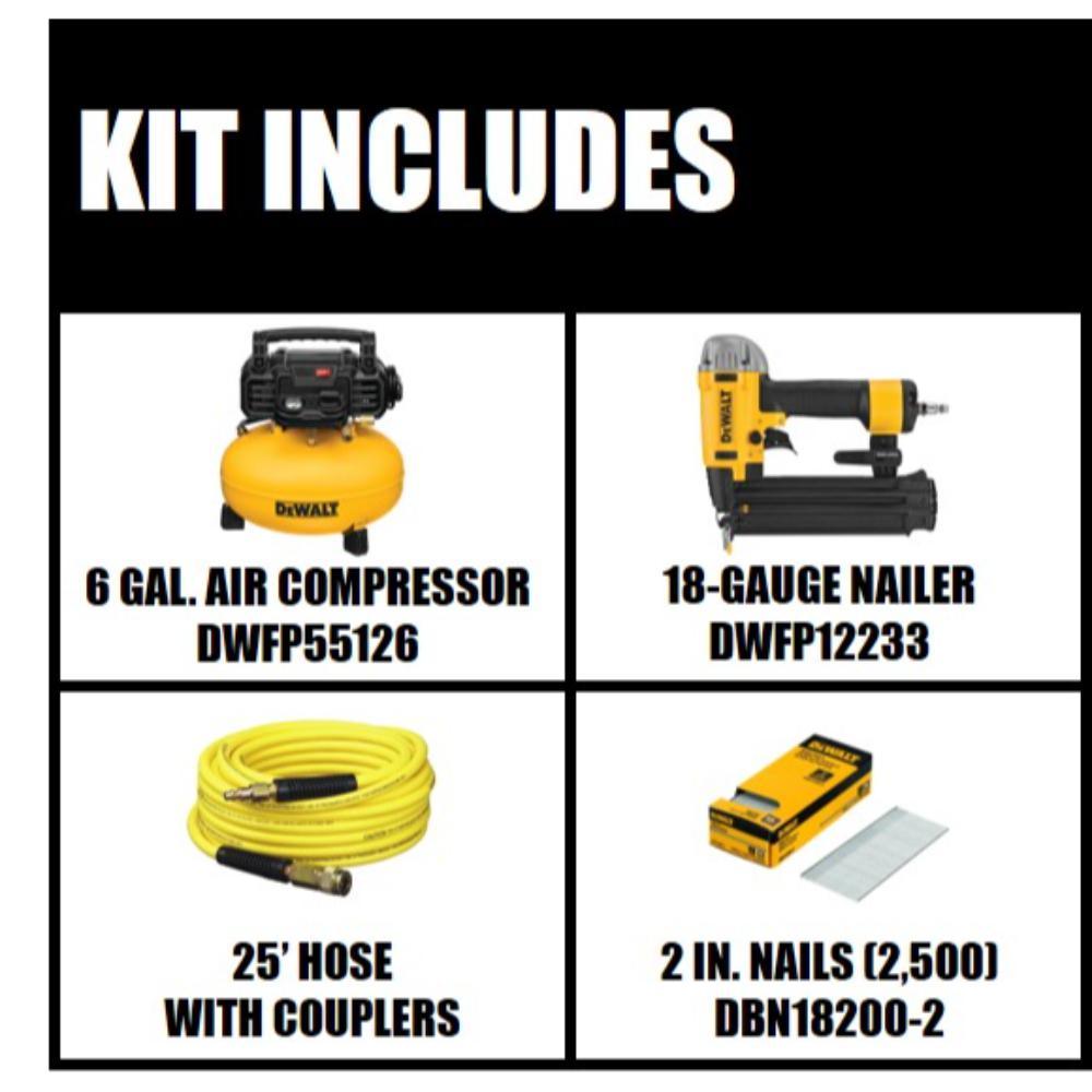 6 Gal. 18-Gauge Brad Nailer and Heavy-Duty Pancake Electric Air Compressor Combo Kit (1-Tool) with 2 in. x 18-GA Brads - Super Arbor