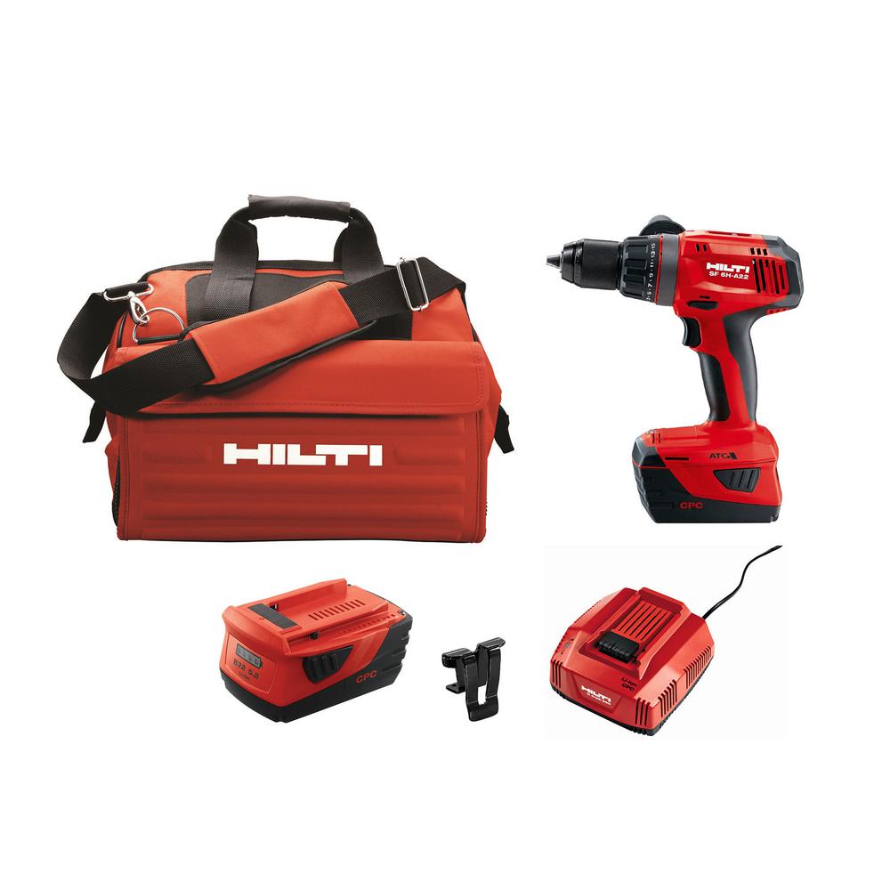 22-Volt Lithium-Ion 1/2 in. Cordless Hammer Drill Driver SF 6H with DC Car Charger