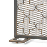 Alleghany Modern Black and Brushed Gold Single Panel Iron Fire Screen - Super Arbor