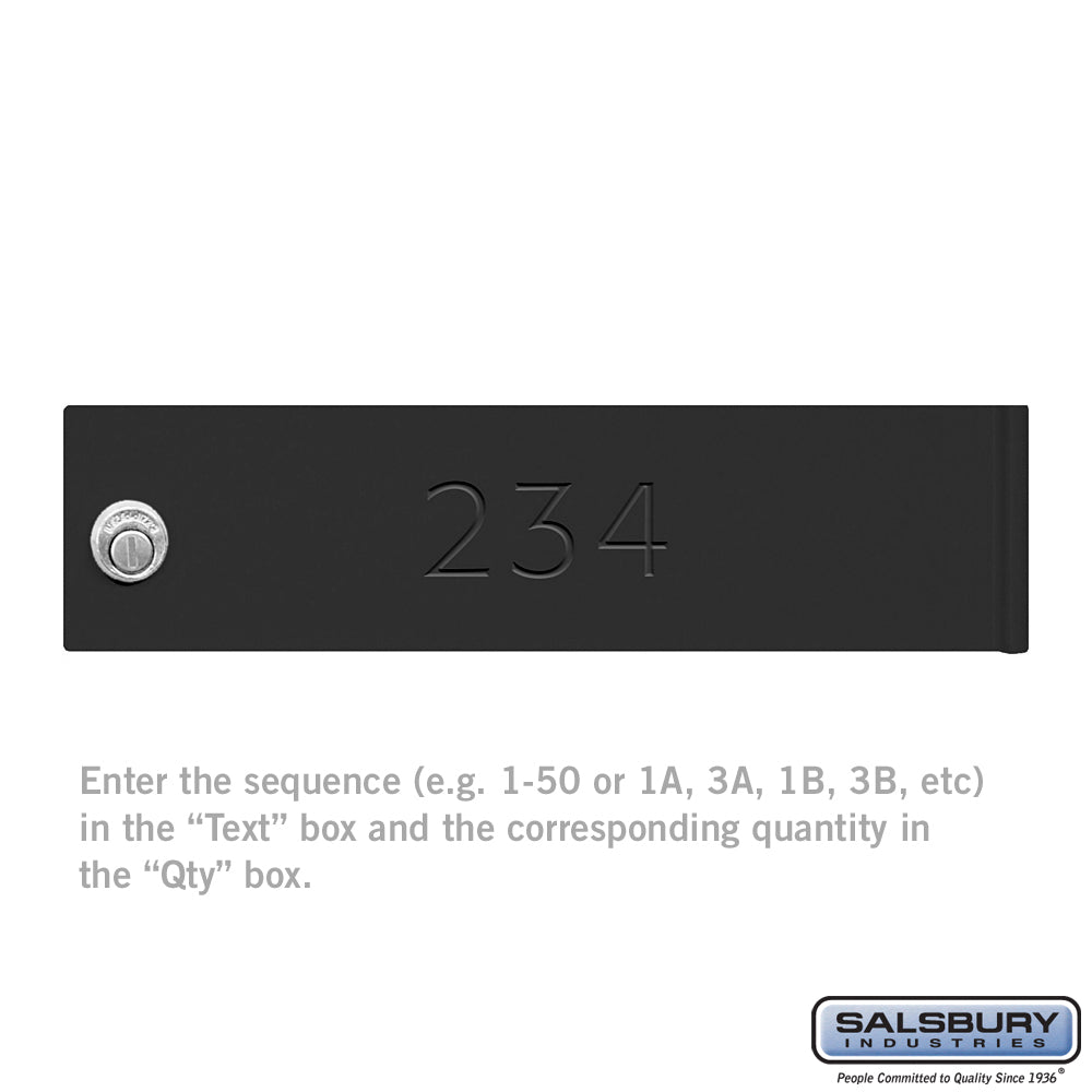 Custom Black Door Engraving for 4C Horizontal Mailbox and Parcel Locker Door