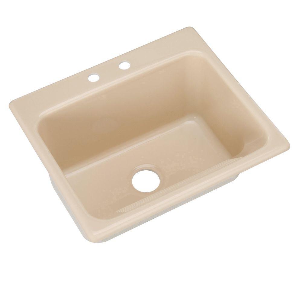 Kensington Drop-In Acrylic 25 in. 2-Hole Single Bowl Utility Sink in White - Super Arbor