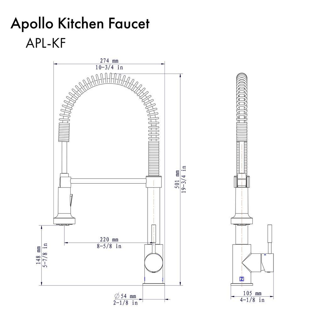 ZLINE Apollo Kitchen Faucet in Matte Black (APL-KF-MB) - Super Arbor