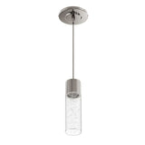 Style Selections Dunwynn Polished Nickel Modern/Contemporary Seeded Glass Cylinder LED Pendant Light