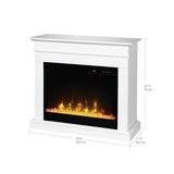 Jasmine 31 in. Mantel with a 23 in. Electric Fireplace in White - Super Arbor