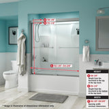 Crestfield 60 in. x 58-1/8 in. Semi-Frameless Traditional Sliding Bathtub Door in Bronze with Transition Glass - Super Arbor