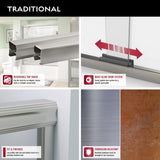 Lyndall 60 in. x 58-1/8 in. Semi-Frameless Traditional Sliding Bathtub Door in Chrome with Clear Glass - Super Arbor
