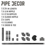 1/2 in. x 2.4 ft. L  Black Steel Pipe Freestanding Toilet Paper Holder Kit