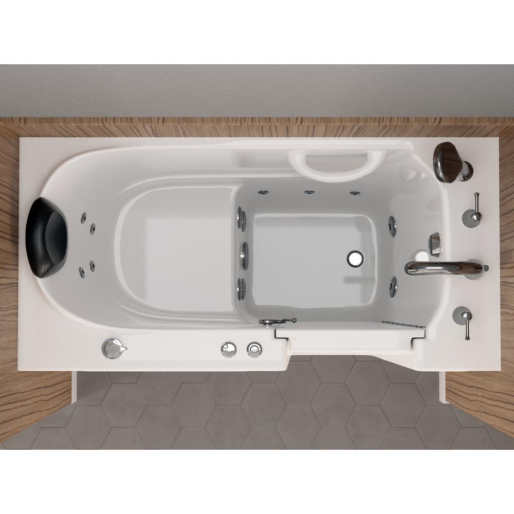 Safe Premier 52.75 in. x 60 in. x 26 in. Right Drain Walk-in Whirlpool Bathtub in White - Super Arbor