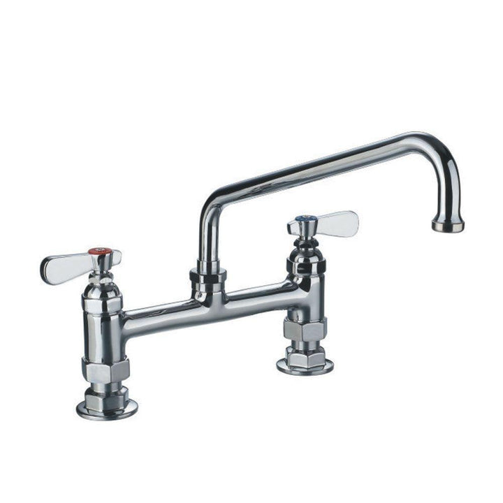 8 in. 2-Handle Deck-Mount Bridge Utility Faucet in Polished Chrome - Super Arbor