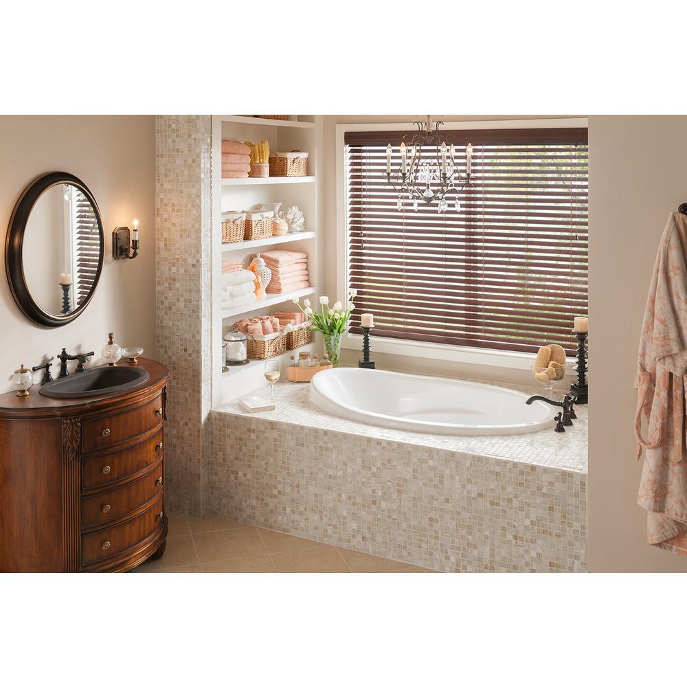Starla 60 in. Acrylic Reversible Drain Oval Drop-in Whirlpool Bathtub with Heater in White - Super Arbor