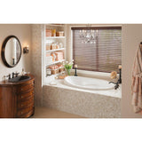 Starla 60 in. Acrylic Reversible Drain Oval Drop-in Whirlpool Bathtub with Heater in White - Super Arbor