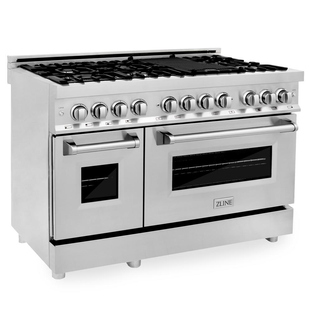 ZLINE 48 in. Professional Dual Fuel Range in Stainless Steel (RA48) - Super Arbor